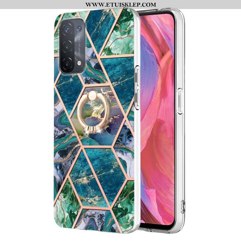 Etui do Oppo A54 5G / A74 5G Marmur Ze Wspornikiem Pierścienia